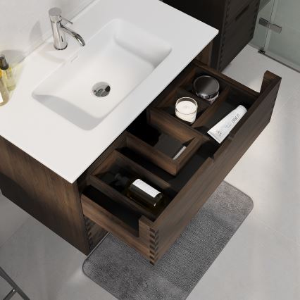 GRIBSKOV 80 cm Under-Sink Vanity Cabinet, Brown/Oak