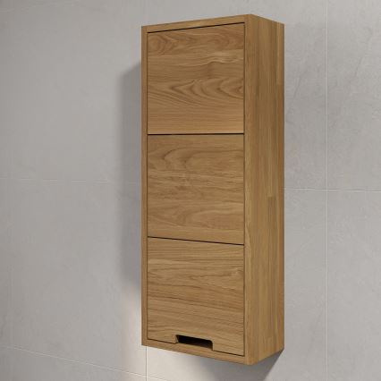 GRIBSKOV 90 cm Wall-Mounted Bathroom Cabinet, Beige/Oak