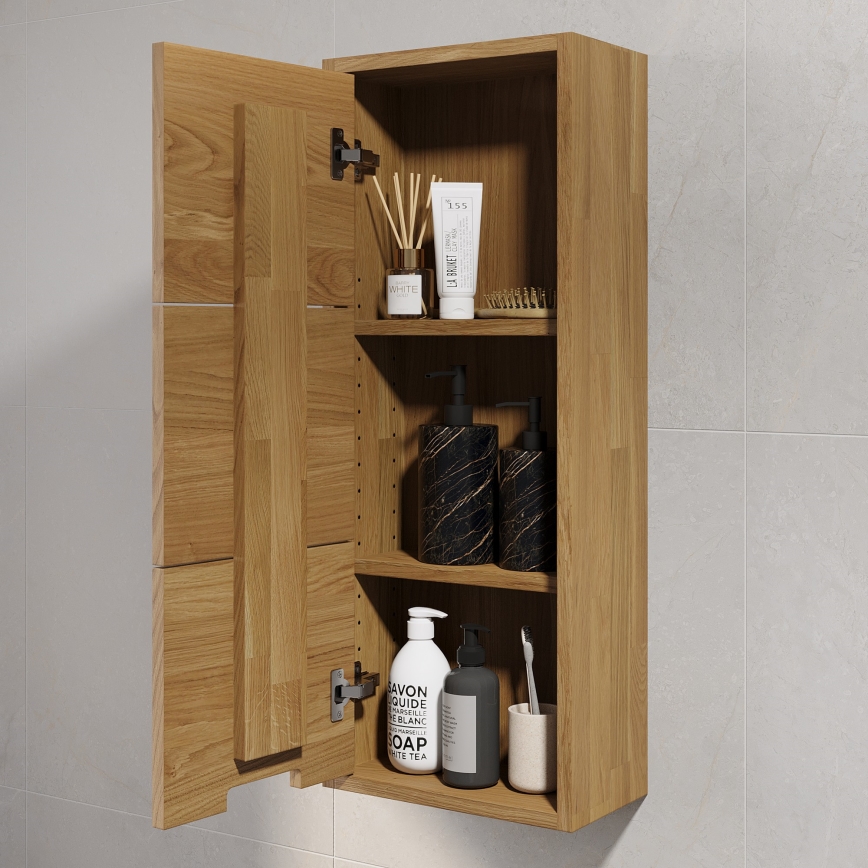GRIBSKOV 90 cm Wall-Mounted Bathroom Cabinet, Beige/Oak