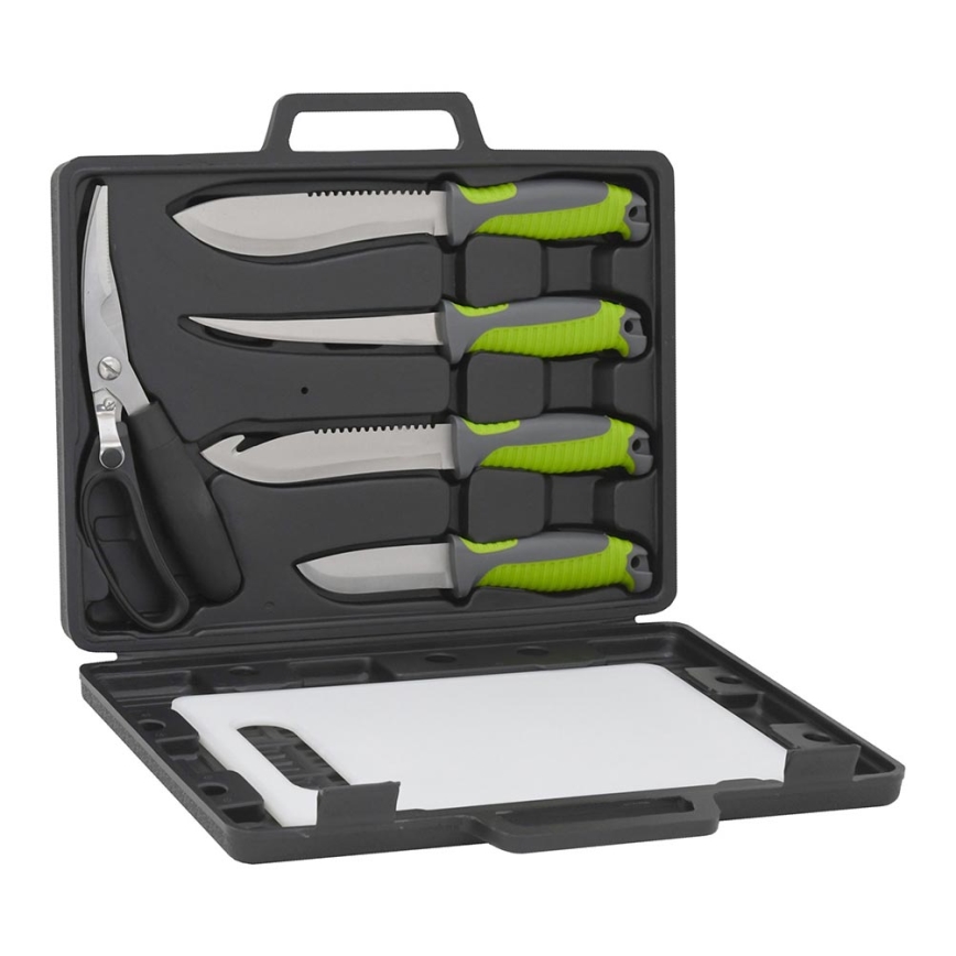 Grilling utensils made of stainless steel with a case 6 pcs