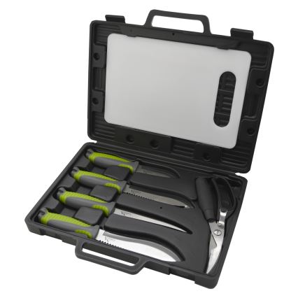 Grilling utensils made of stainless steel with a case 6 pcs