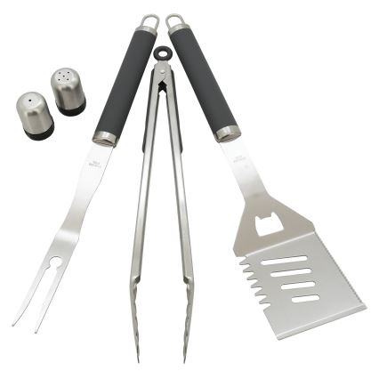 Grilling utensils stainless steel 7 pcs + apron