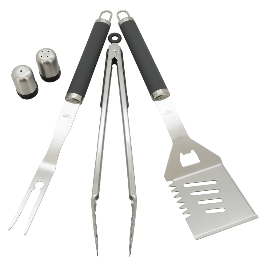 Grilling utensils stainless steel 7 pcs + apron