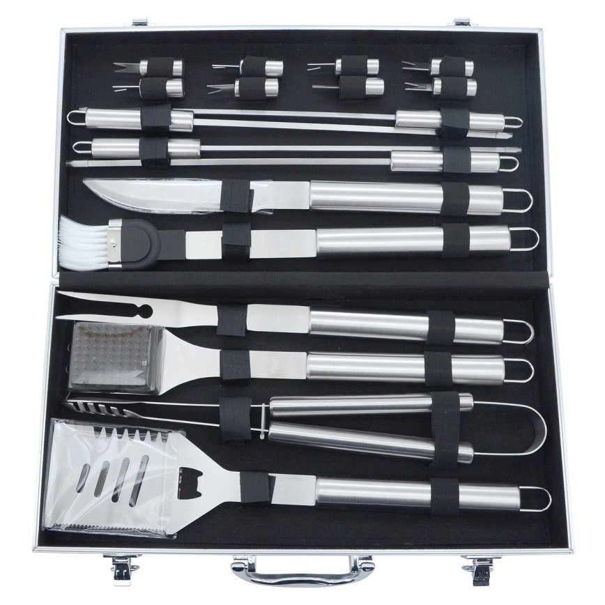 Grilling utensils stainless steel with a case 18 pcs