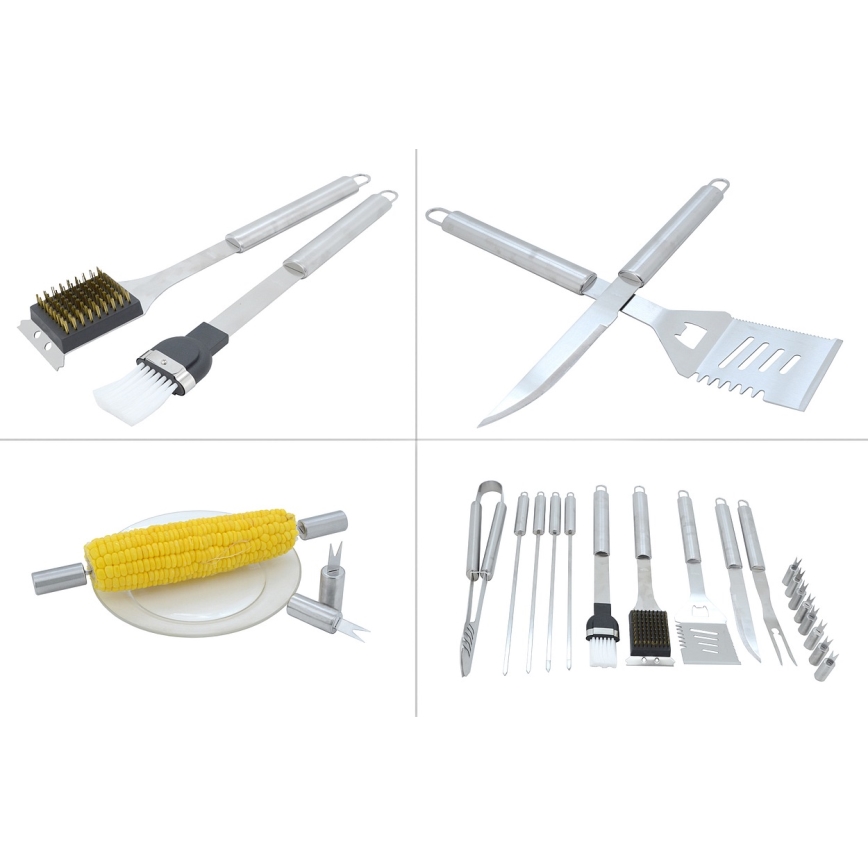 Grilling utensils stainless steel with a case 18 pcs