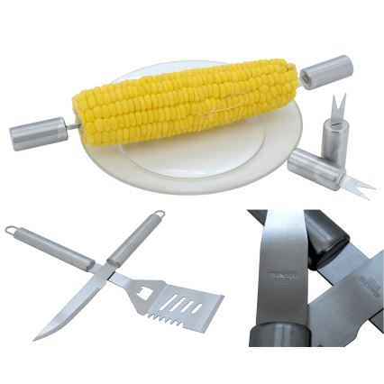 Grilling utensils stainless steel with case 30 pcs