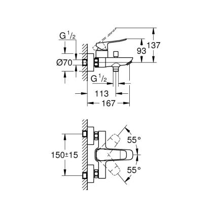 GROHE 1018722430 - DICE Bathtub Mixer, Black