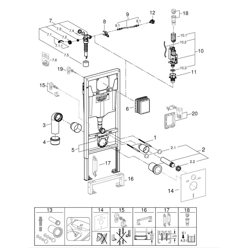 GROHE 103846SH00 - SOLIDO 5-in-1 Set, 1.13 m, Ceramic/White