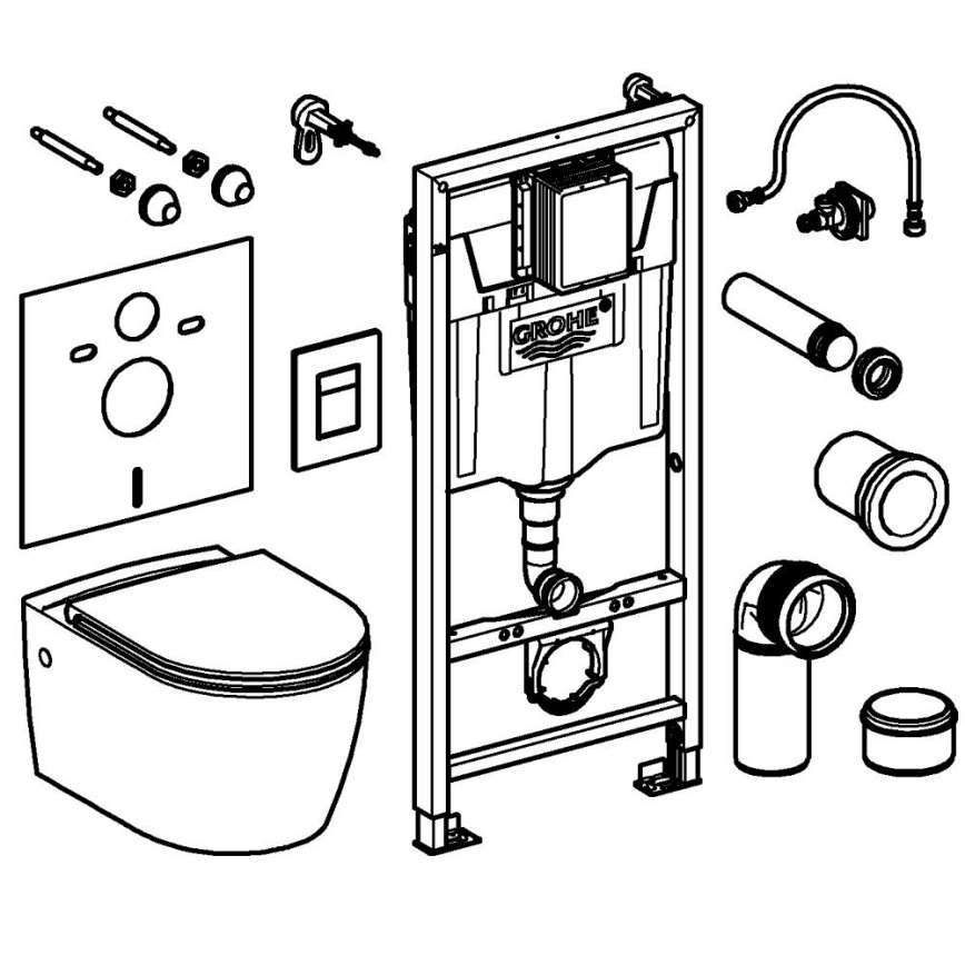 GROHE 103847SH00 - SOLIDO 5-in-1 set, 1.13 m, durable white