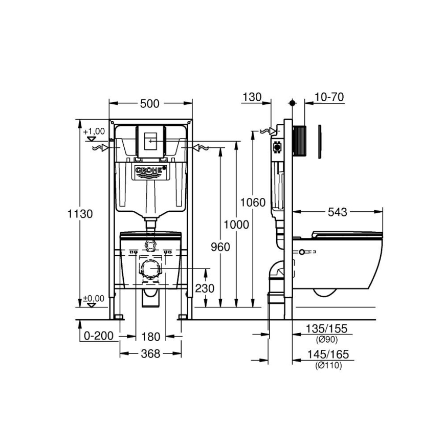 GROHE 103847SH00 - SOLIDO 5-in-1 set, 1.13 m, durable white