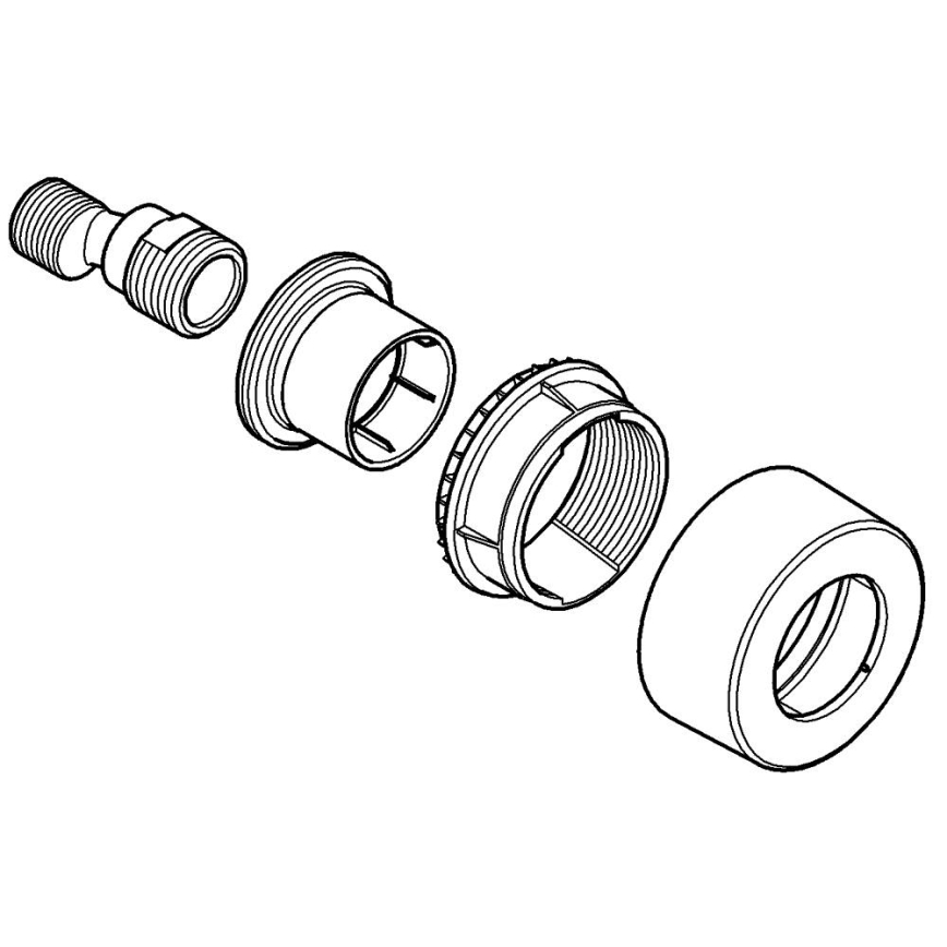 GROHE 12693000 - S-connector 12” × 34” Polished Chrome