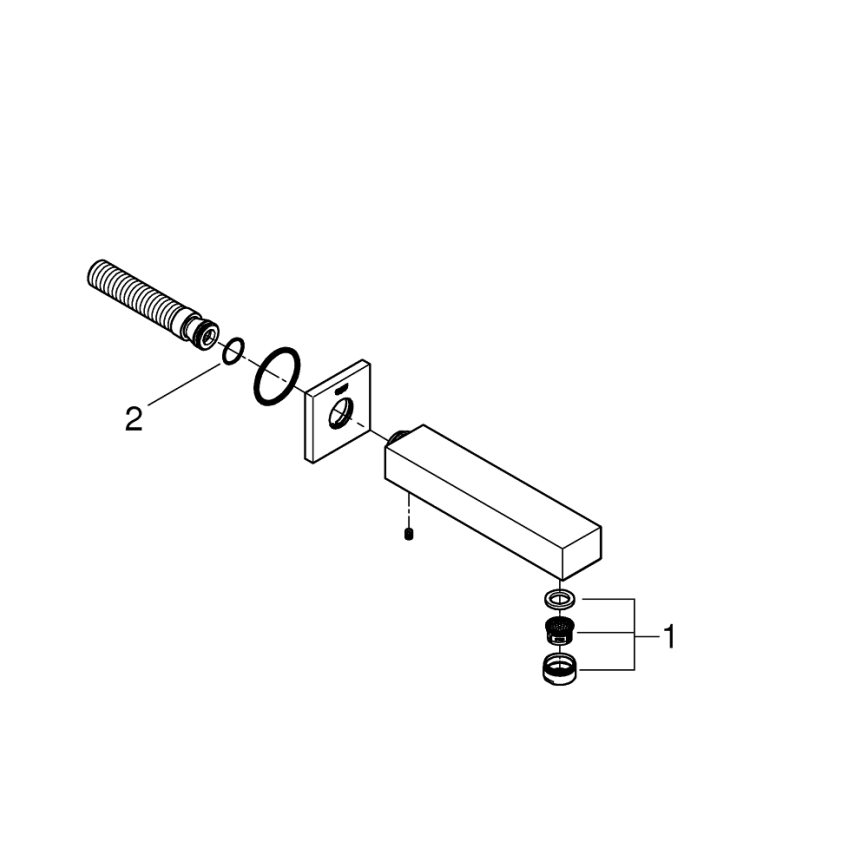GROHE 13303000 - EUROCUBE Bath Waste 170 mm Polished Chrome
