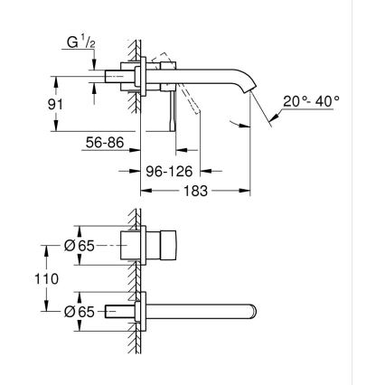 GROHE 19408DL1 - ESSENCE 2-hole basin mixer 183 mm, Bronze