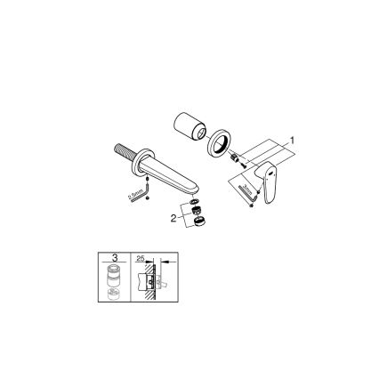GROHE 19573002 - EURODISC COSMOPOLITAN 11x17 cm 2-hole basin mixer, chrome