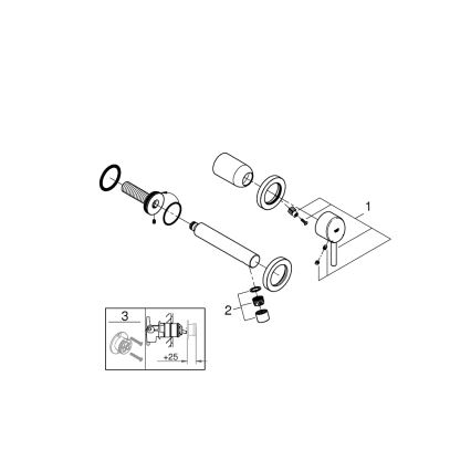 GROHE 19575001 - CONCETTO 147 mm two-hole basin mixer, polished chrome