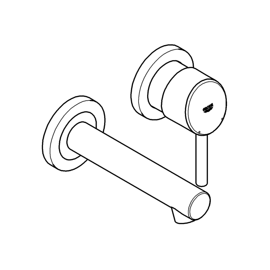 GROHE 19575001 - CONCETTO 147 mm two-hole basin mixer, polished chrome