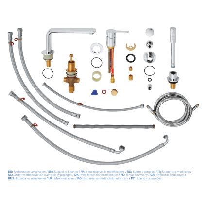 GROHE 19577001 - LINEARE four-hole bath mixer set, polished chrome