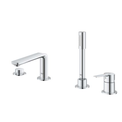 GROHE 19577001 - LINEARE four-hole bath mixer set, polished chrome