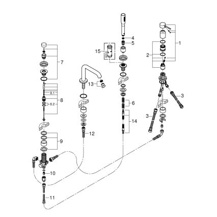 GROHE 19578DC1 - ESSENCE Four-Hole Bath Mixer Set, Stainless Steel