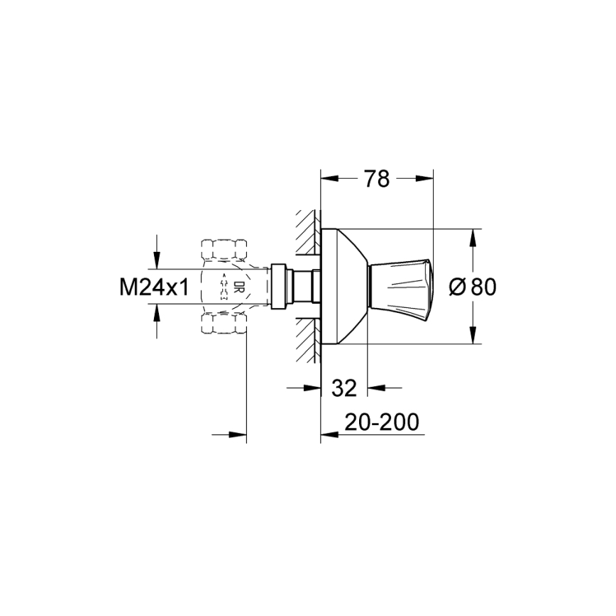 GROHE 19806001 - COSTA L Concealed Valve Trim 20-200 mm, Polished Chrome