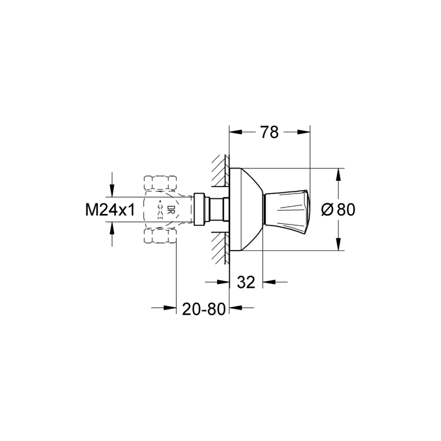 GROHE 19809001 - Trim for COSTA L concealed valve, polished chrome