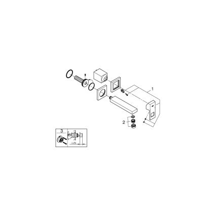 GROHE 19895000 - EUROCUBE 171 mm Two-hole Basin Mixer, Polished Chrome