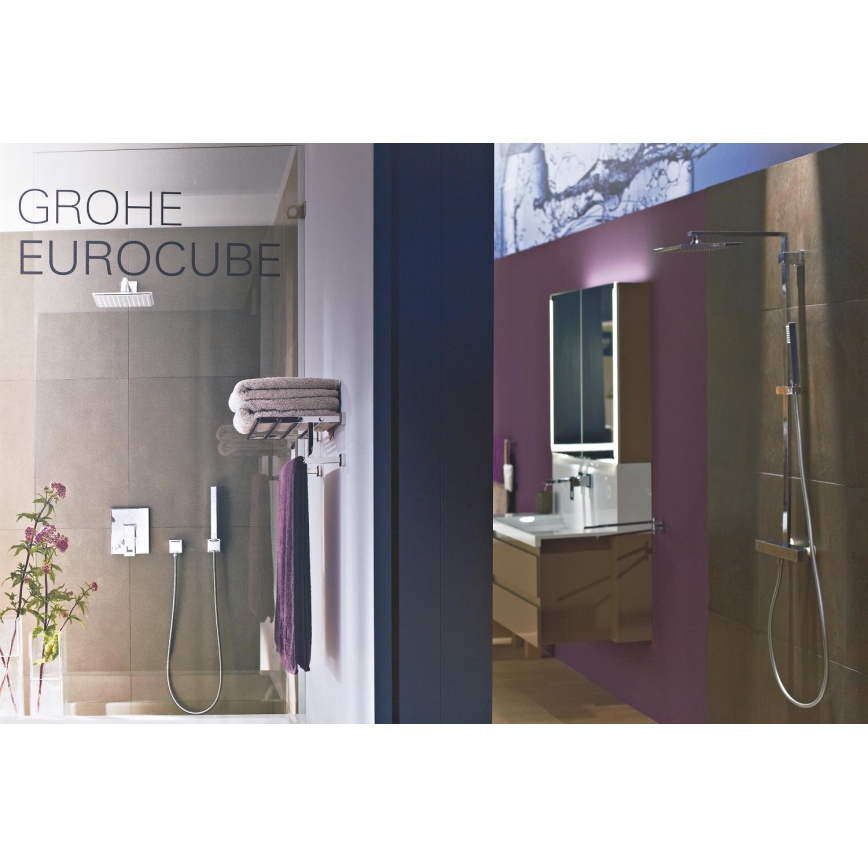 GROHE 19895000 - EUROCUBE Two-Hole Basin Mixer 171 mm Polished Chrome
