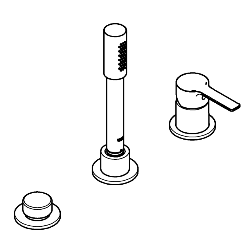 GROHE 19965001 - LINEARE three-hole bath mixer, polished chrome