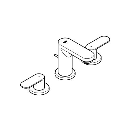 GROHE 20187000 - EUROSMART COSMOPOLITAN DN 15 Three-hole Basin Mixer, Chrome