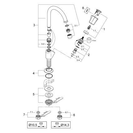 GROHE 20393001 - COSTA L DN 15 deck-mounted valve, polished chrome