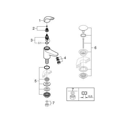 GROHE 20617001 - SWIFT XS Deck-Mounted Valve, Polished Chrome
