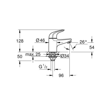 GROHE 20617001 - SWIFT XS Deck-Mounted Valve, Polished Chrome
