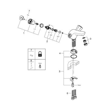 GROHE 21100001 - Washbasin mixer COSTA L DN 15, polished chrome