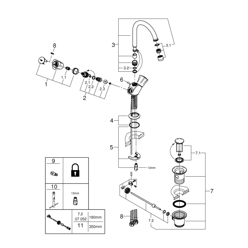 GROHE 21375001 - COSTA L Basin Mixer, Polished Chrome