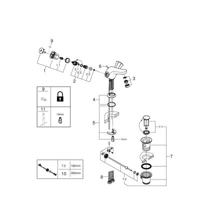 GROHE 21390001 - COSTA L Basin Mixer DN 15, Polished Chrome