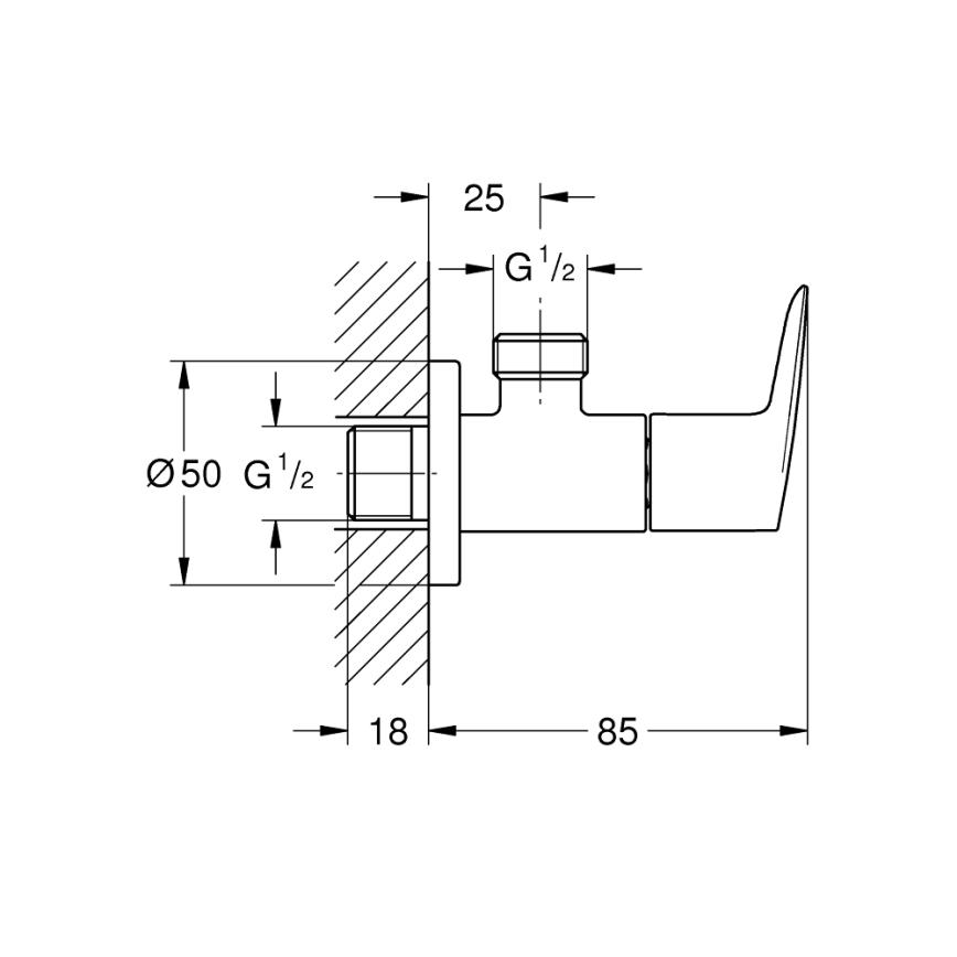 GROHE 22009001 - DN 15 Angle Valve, Polished Chrome