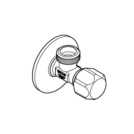 GROHE 22025000 - UNIVERSAL Angle Valve DN 15, Polished Chrome
