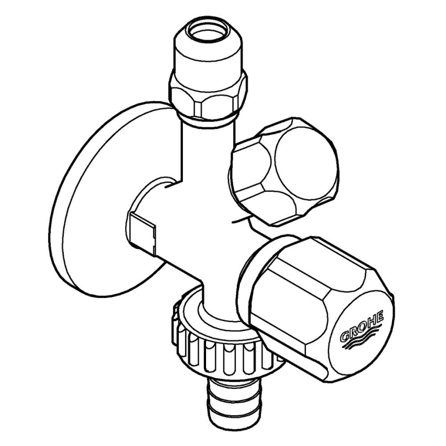 GROHE 22035000 - UNIVERSAL combination angle valve DN 15, polished chrome
