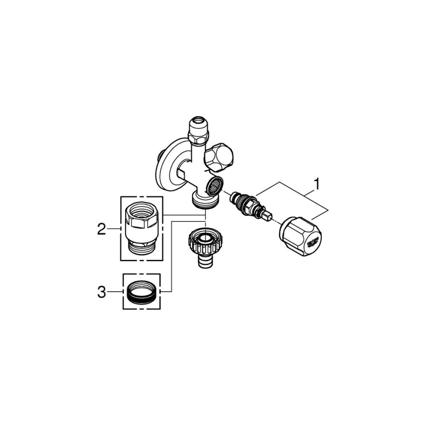 GROHE 22036000 - ORIGINAL WAS® DN 15 Combination Angle Valve, Polished Chrome