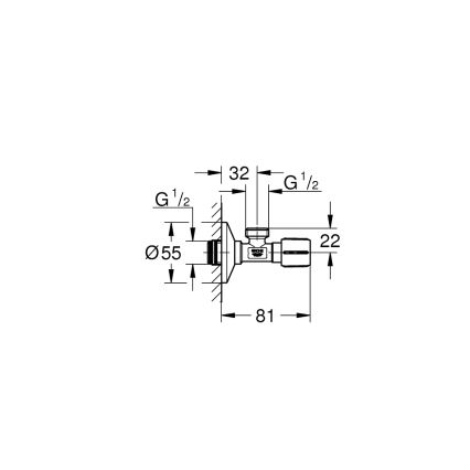 GROHE 22043000 - UNIVERSAL Angle Valve DN 15 Polished Chrome