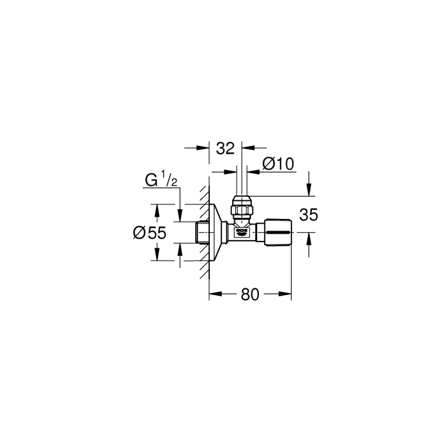 GROHE 220732430 - Angle valve DN 15 black