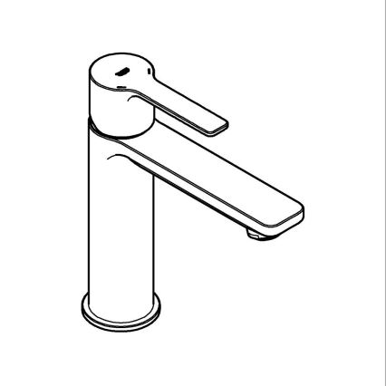 GROHE 23106001 - LINEARE basin mixer, Size S, Polished Chrome