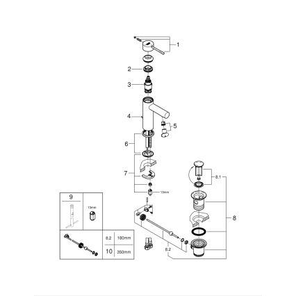GROHE 23379001 - ESSENCE Basin Mixer, Polished Chrome