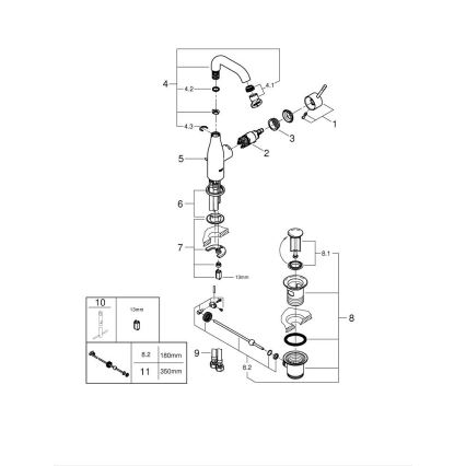 GROHE 23462001 - ESSENCE Basin Mixer DN 15, Size M, Polished Chrome