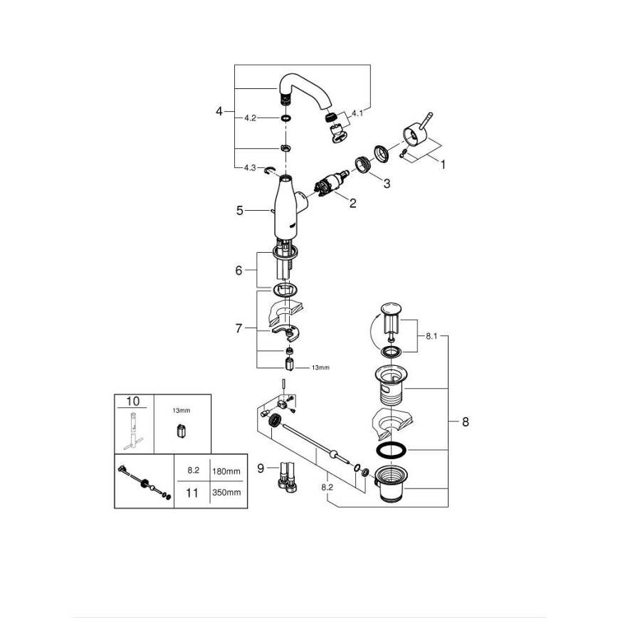 GROHE 23462DL1 - ESSENCE Medium Basin Mixer in Bronze