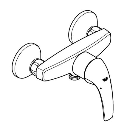 GROHE 23631000 - BAUCURVE 150 mm Shower Mixer, Polished Chrome