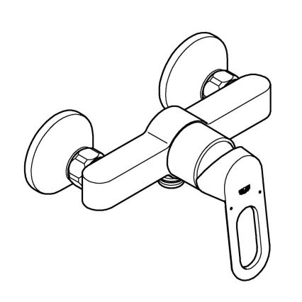 GROHE 23634000 - BAULOOP DN 15 Shower Mixer, Polished Chrome