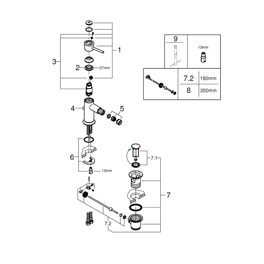 GROHE 23785000 - START CLASSIC Bidet Mixer, Polished Chrome