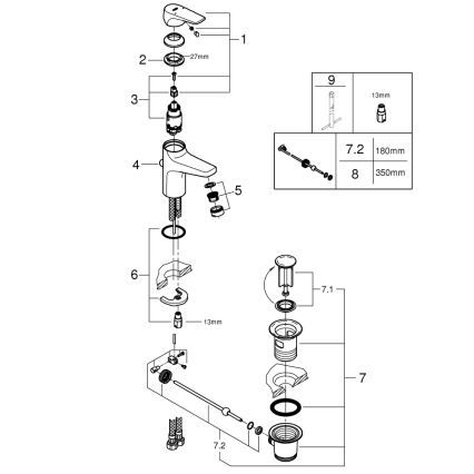 GROHE 23809000 - START FLOW Basin Mixer DN 15, Polished Chrome