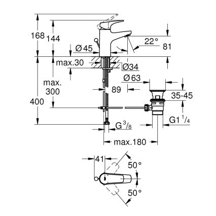 GROHE 23809000 - START FLOW Basin Mixer DN 15, Polished Chrome